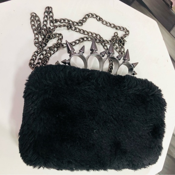Black fur clutch / sling - Picture 7 of 14